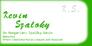 kevin szaloky business card